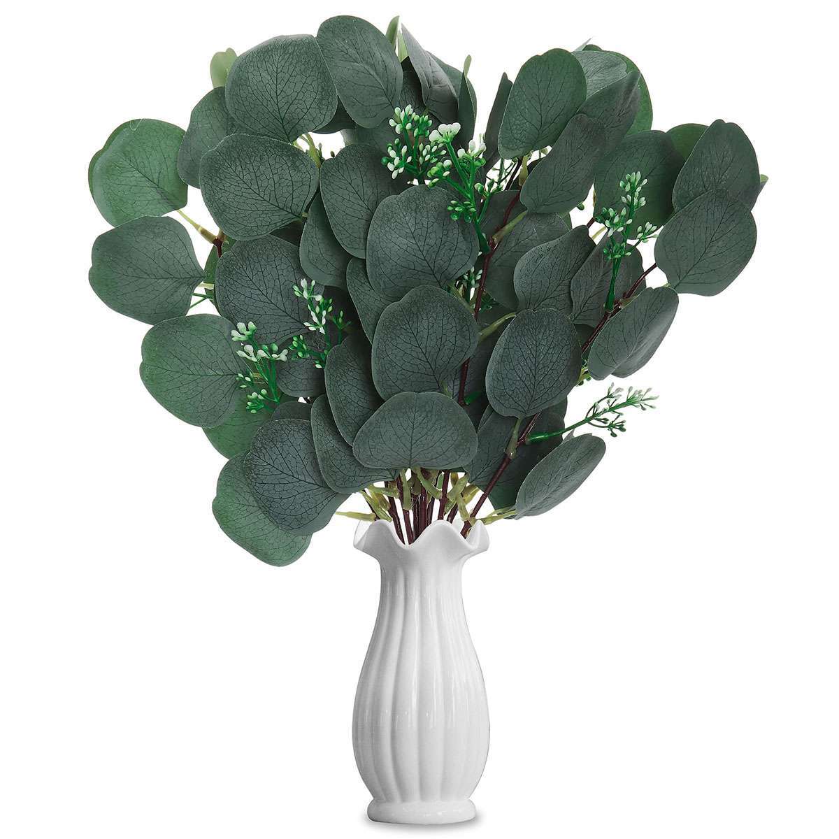 10/20 Artificial Eucalyptus Leaves Stems Garland Wreath Wedding Plant Home Decor