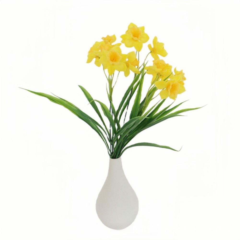 Yellow Artificial Narcissus Bouquet 5PCS 36cm for Photo Prop Home Decor