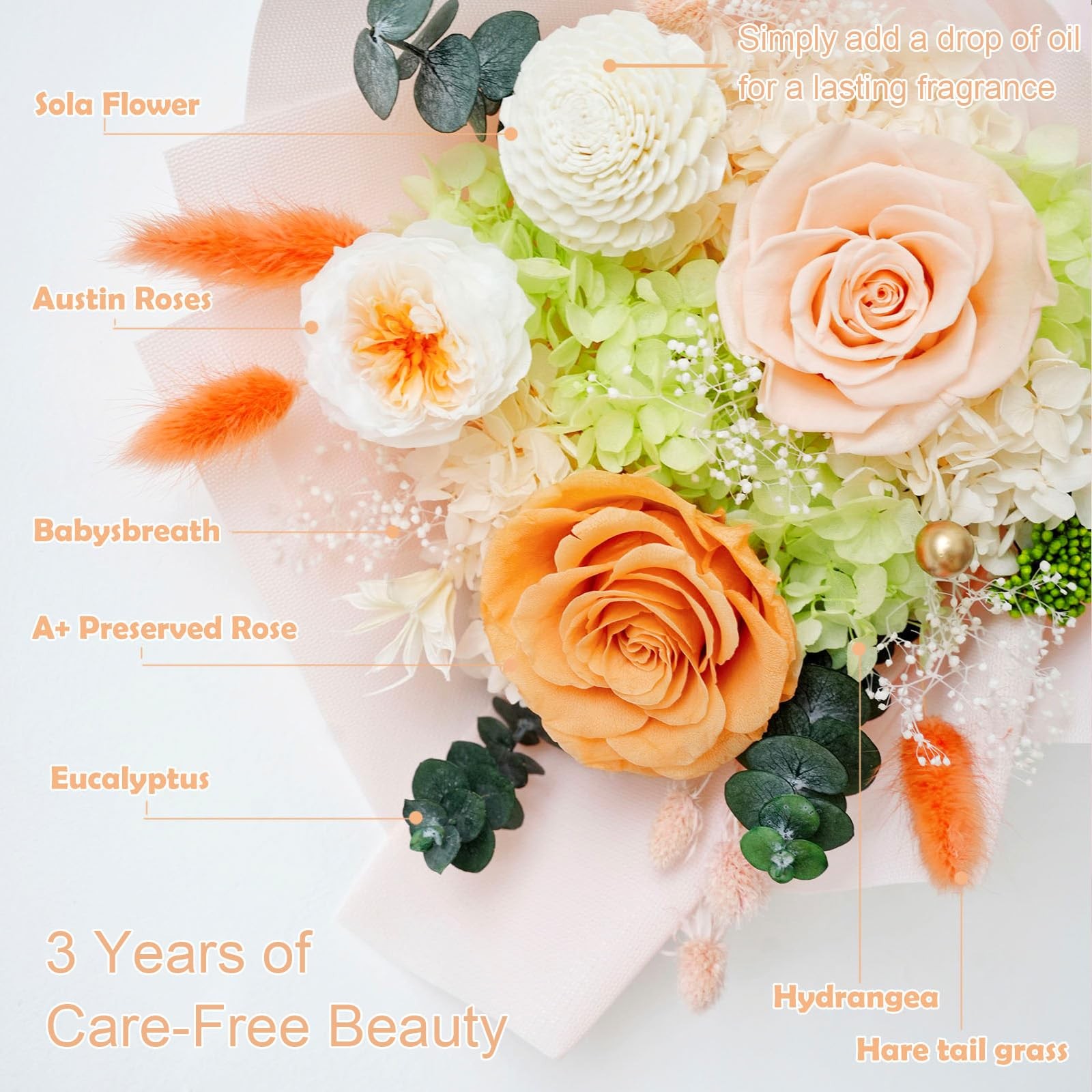 Preserved Flower Bouquet Fresh Flowers Delivery Prime Birthday Gifts Decor