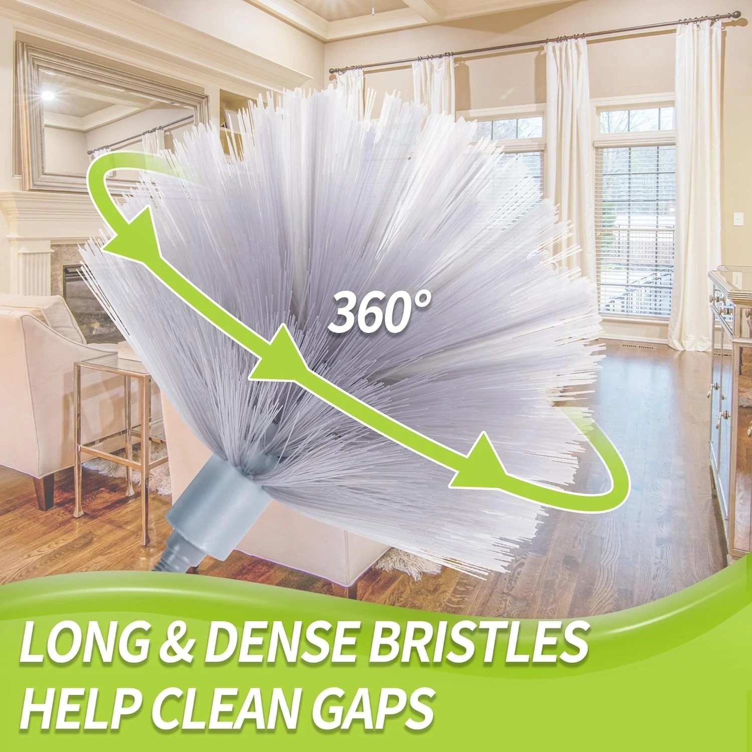 Cobweb Duster with Extension Pole, Spider Web Brush & Ceiling Duster Kit for Cle