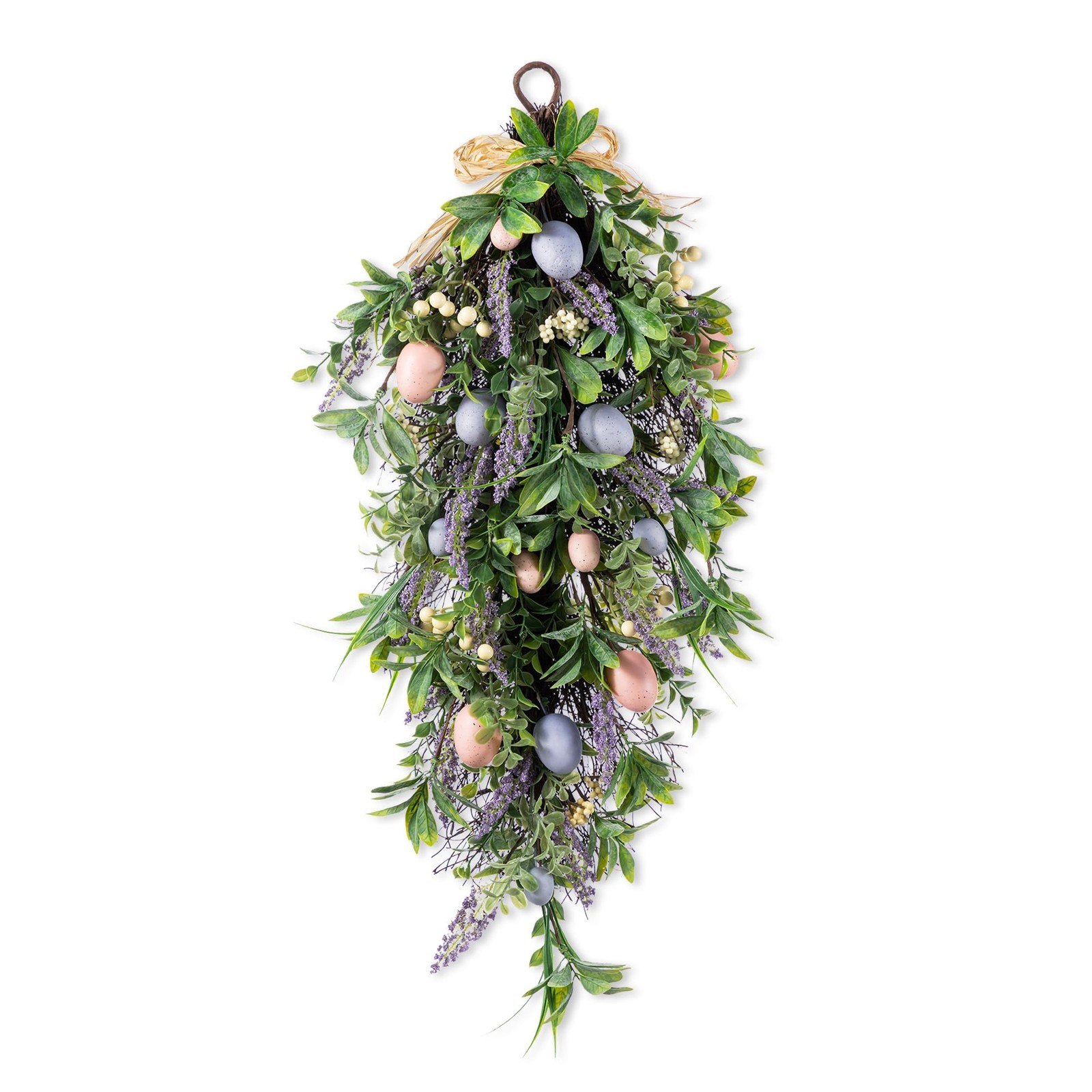 Easter Swag 28 Inch Artificial Spring Teardrop Wreath for Front Door & Porch …