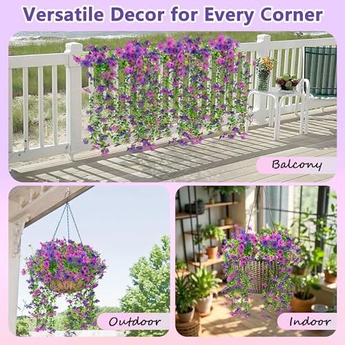 Look Real Artificial Flowers for Outdoors Spring Summer Decor, 2 Pcs UV 2 pack