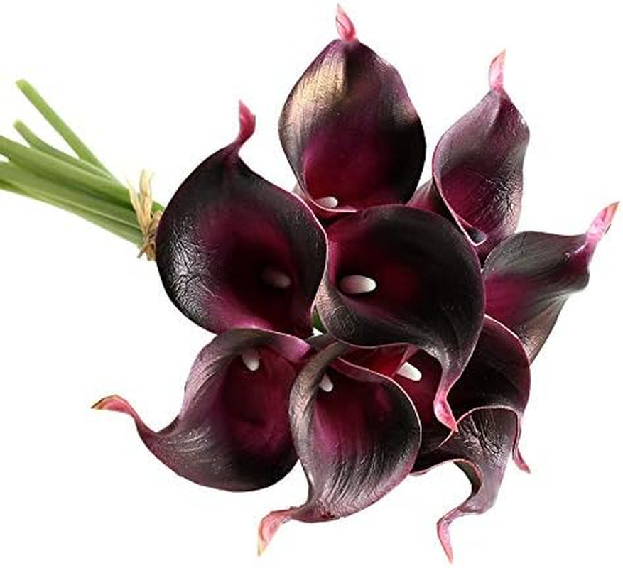 12Pcs Purple Artificial Calla Lily Flowers,13″ Single Heads PU Real Touch | Smal