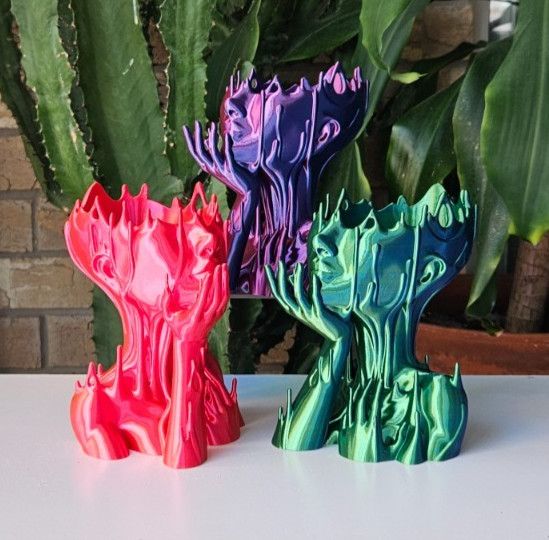 Melted Woman Head Planter 3D Printed Face Pot for Indoor Plants Mini Planter