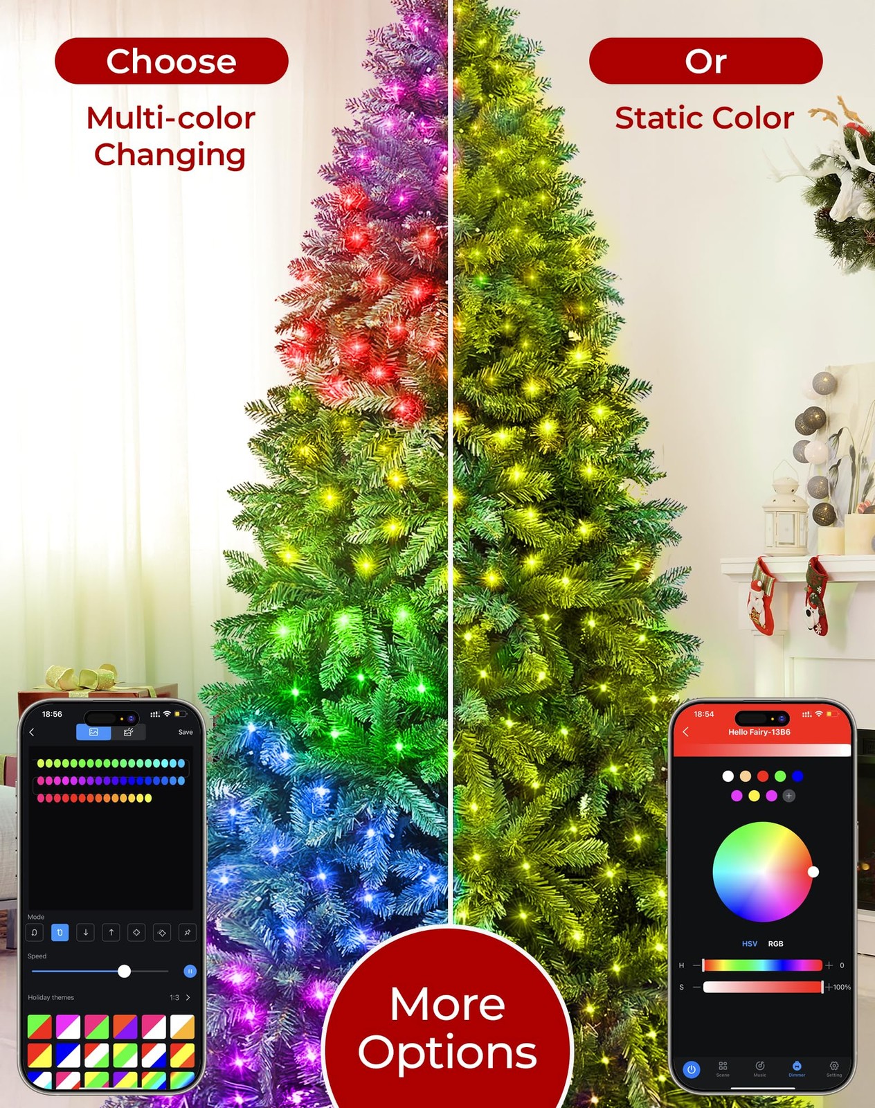 9FT Smart Pencil Christmas Tree with 550 LED Lights – App Control DIY Colors