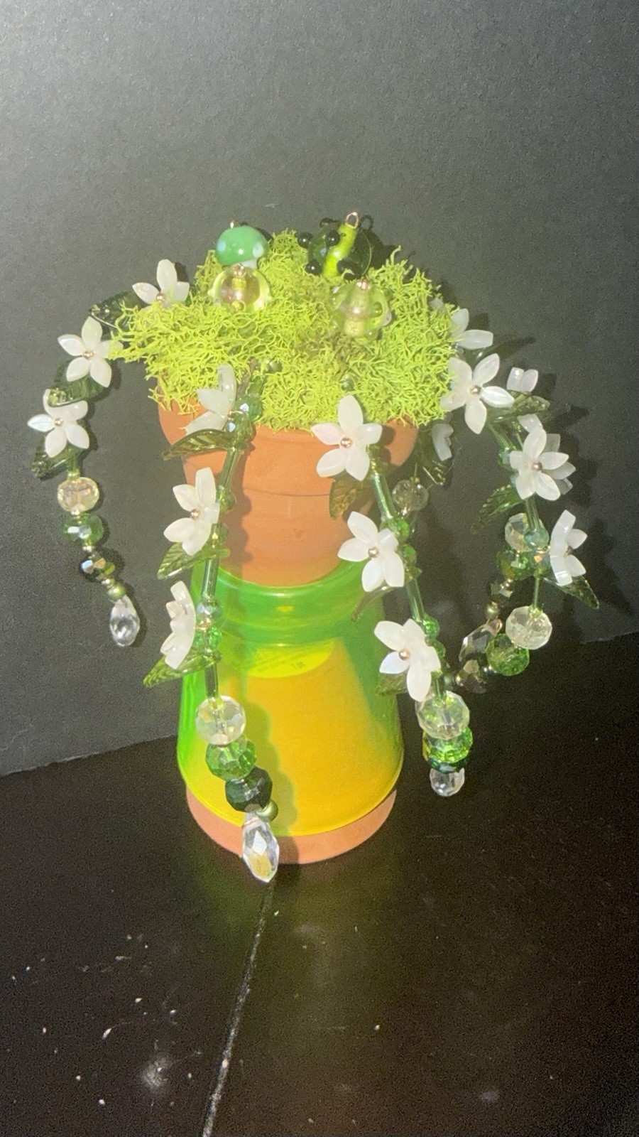 Handmade Miniature Dainty Beaded Indoor Plant W/Magnet – Never Needs Watering!