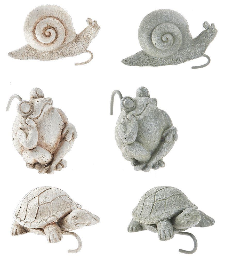 Ganz Pot Perchers Garden Friends Set 6 Snail Turtle Frog Decor Polystone Green