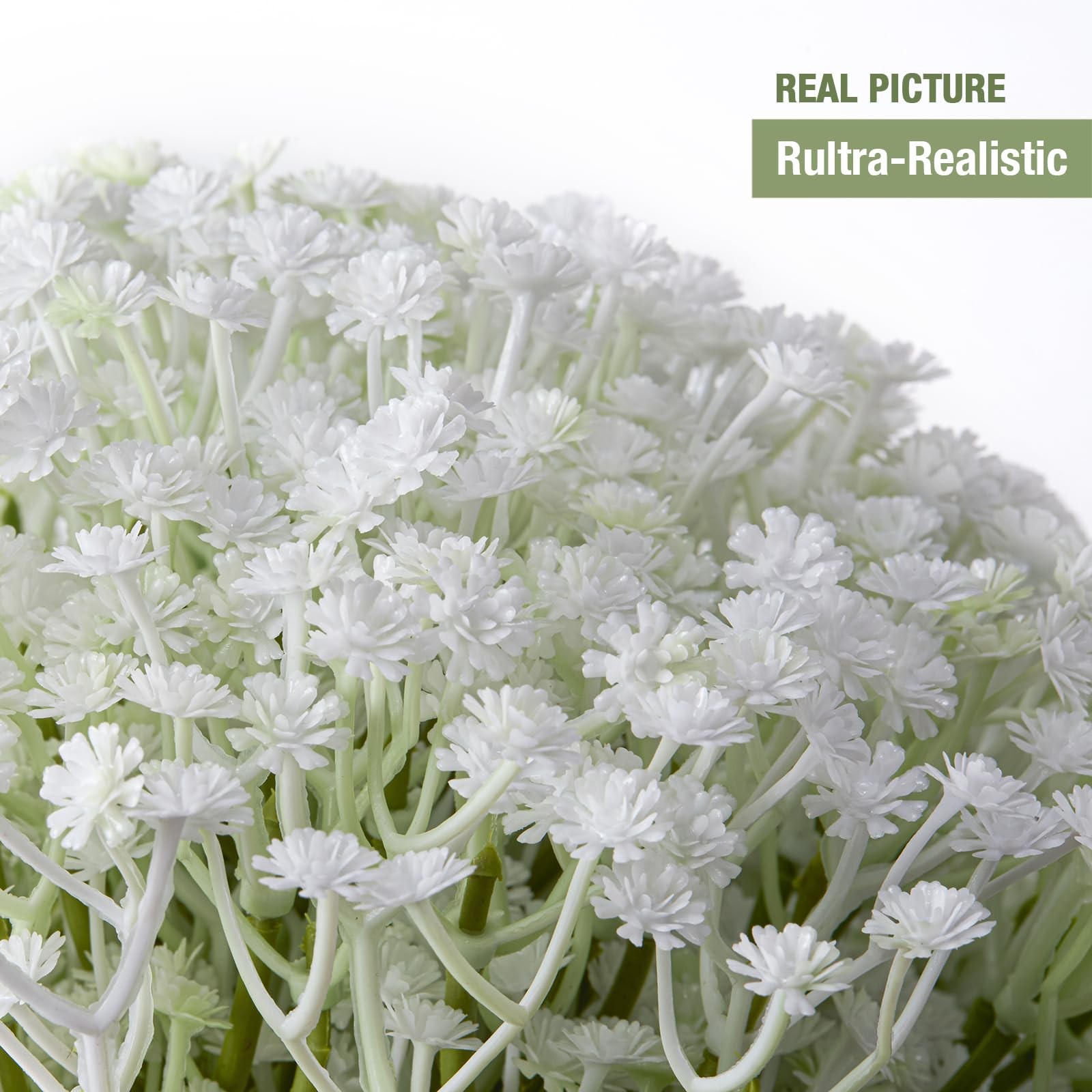 QUTCIIV Artificial Baby’s Breath Flowers 200 Pcs White