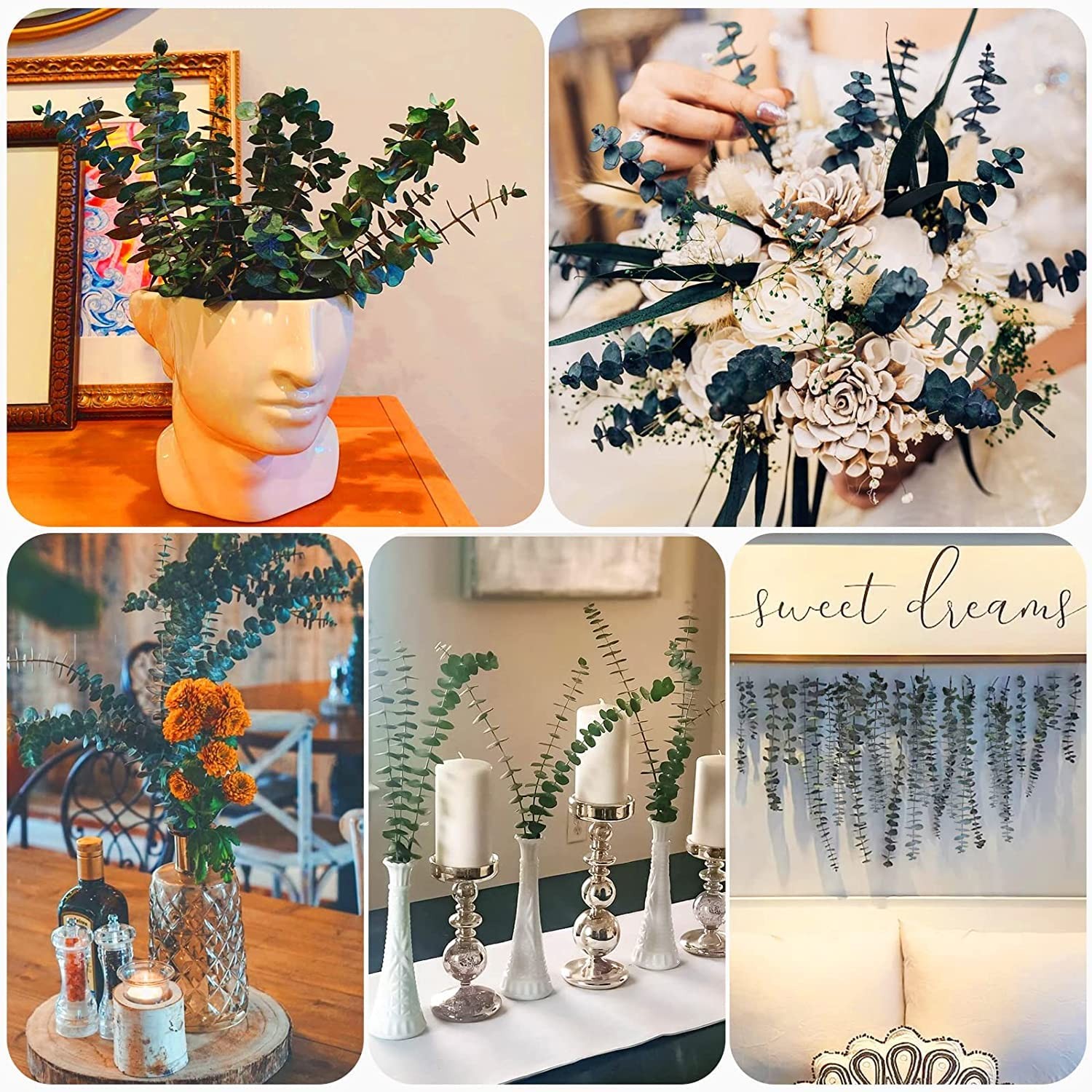 30 Pcs Dried Preserved Eucalyptus Stems Shower Bundle, 9oz 17″ 100% Natural F…