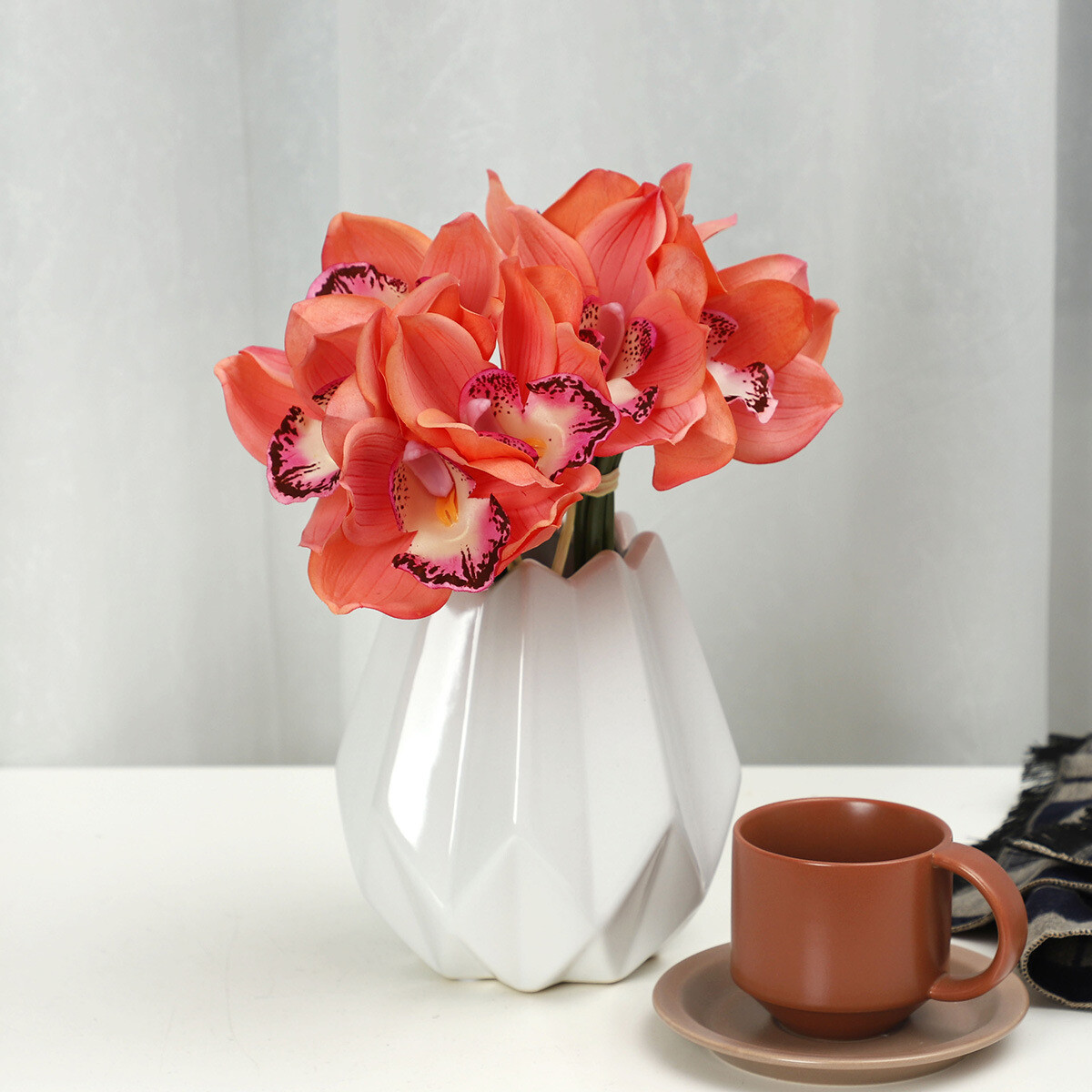 1PC 4 Heads Artificial Flower Moth Orchid Butterfly Bouquet Wedding Home Decor