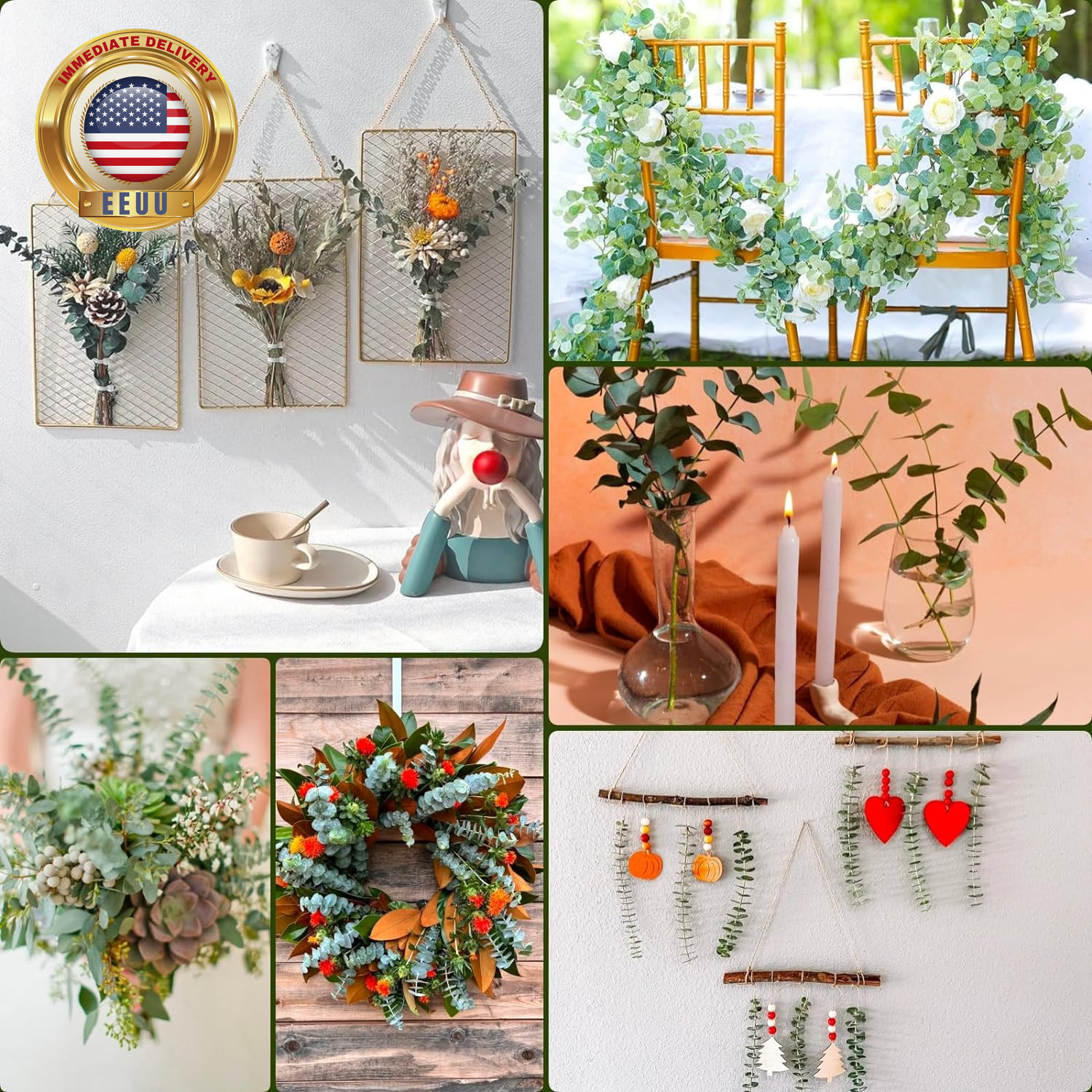 11 PCS Real Dried Eucalyptus Stem for Shower & Bathroom Decor – 17” Large Natur