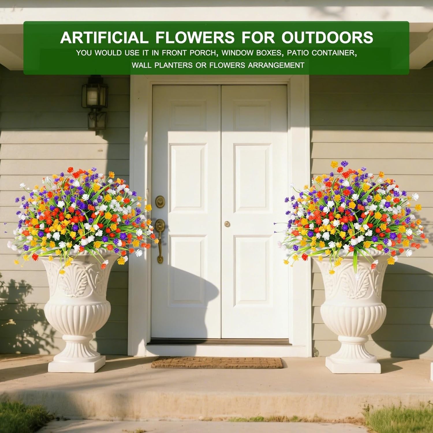 Eco-Friendly 20 Bundles Colorful Artificial Flowers for Stunning Decor Touch