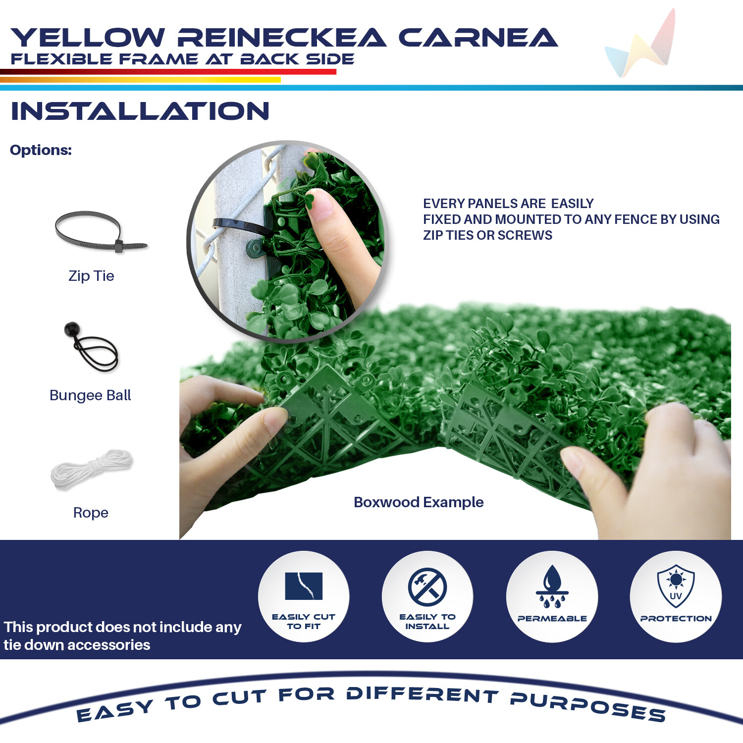20″ Artificial Yellow Reineckea Carnea Mats Wall Hedge Home Office Decor