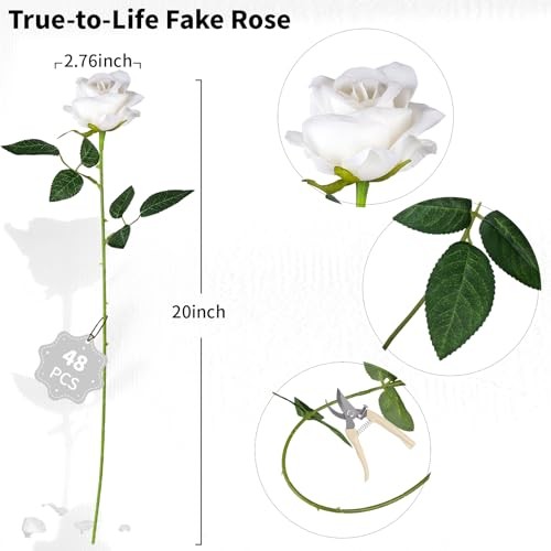 Artificial Roses White Velvet Wedding Decor Set
