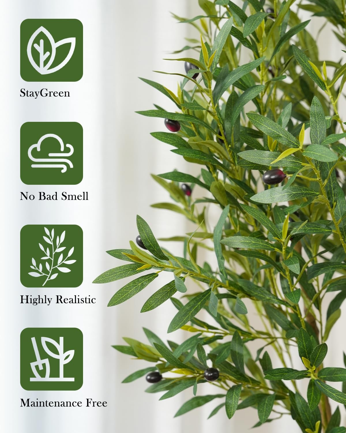 Olive Tree 7FT Fake Tree Faux Plants Indoor with Pot Artificial Tree Nearly N…