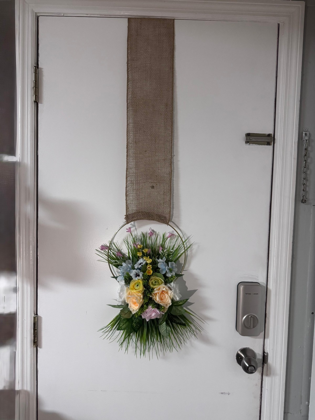 Floral Door Ribbon Swag Wreath – Handmade