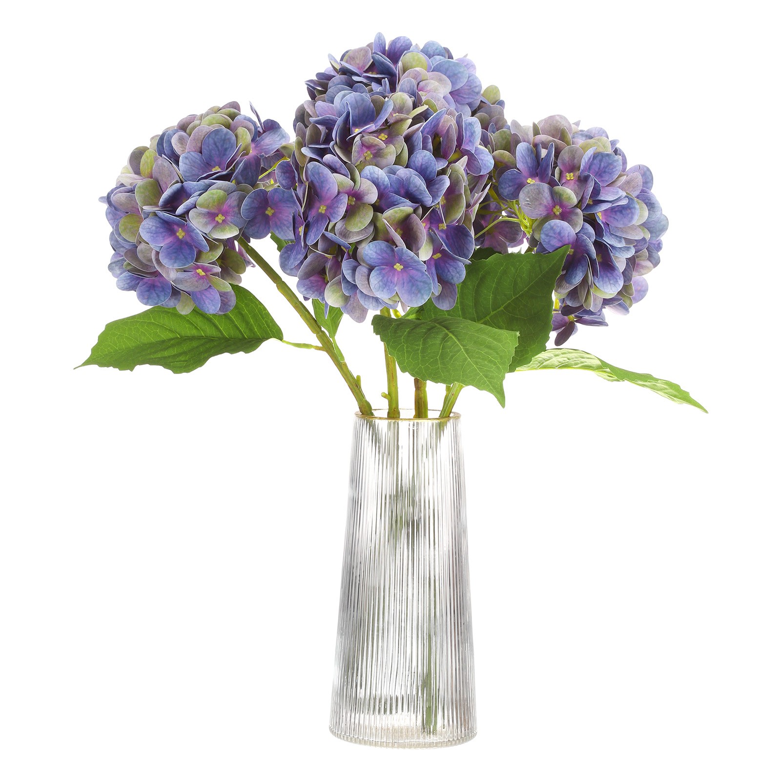 4pcs Artificial Hydrangea Flowers 18.5″ Latex Faux Hydrangea Flower, Purple