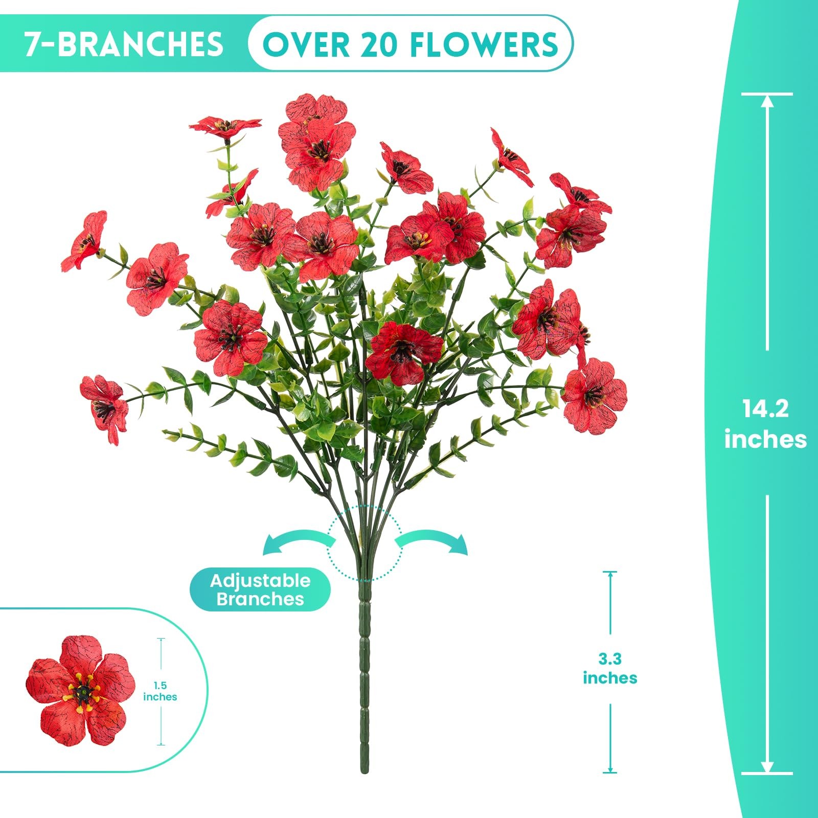 Best Hrobek Fake Artificial Flowers for Outdoors Faux Plants Outside Indoor,UV
