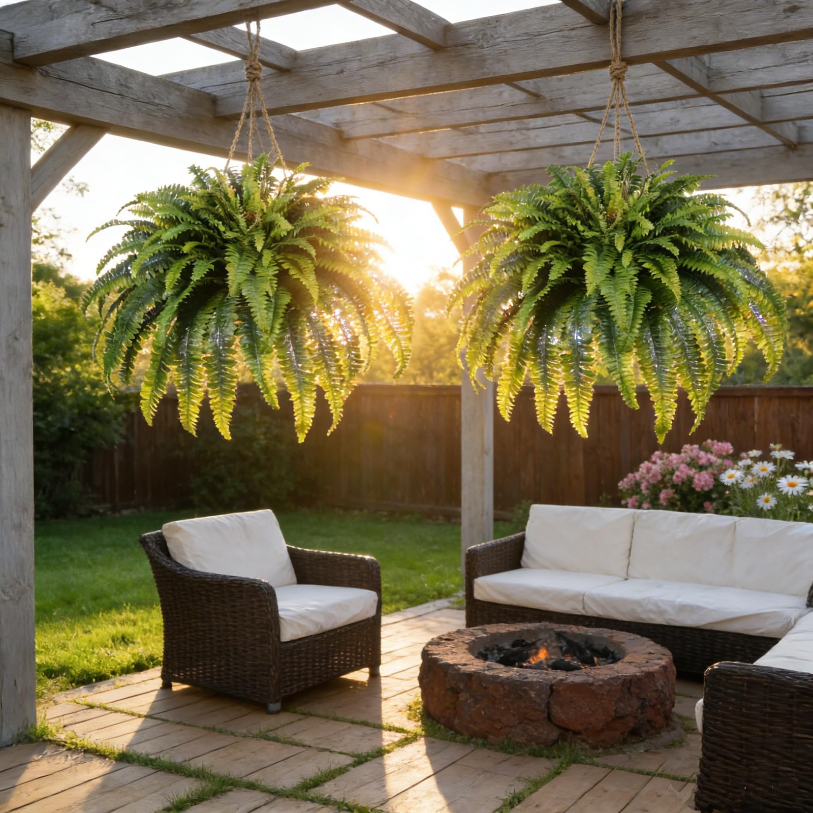 Artificial Ferns for Outdoors & Indoors, 50″ Large Fake Ferns with Fruitlet &…