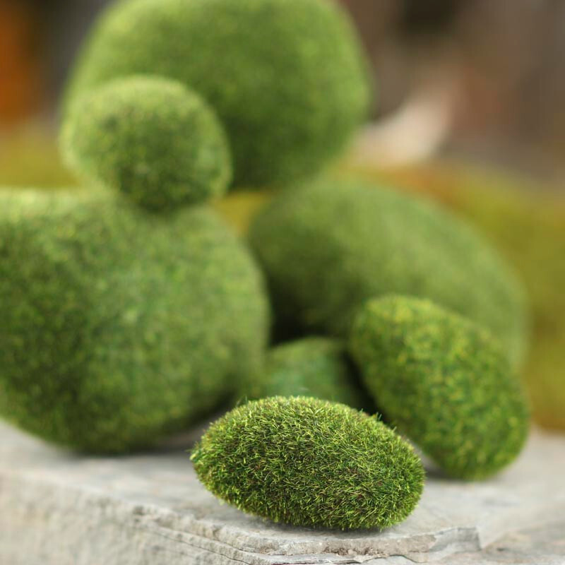 Factory Direct Craft Package of 32 Assorted Sized Faux Moss Rocks