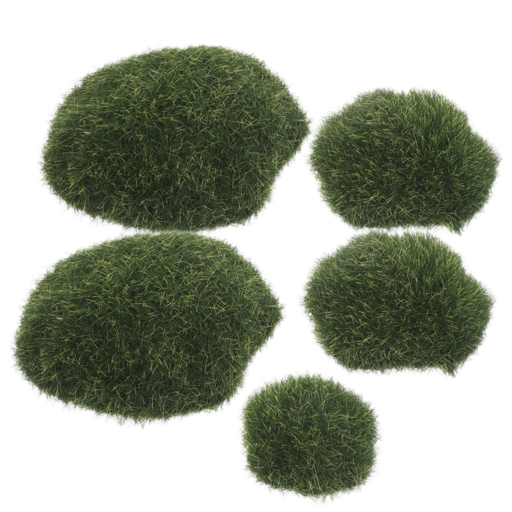 4Pcs Reusable Faux Moss Rocks Lifelike Artificial Stone for Indoor Outdoor Decor