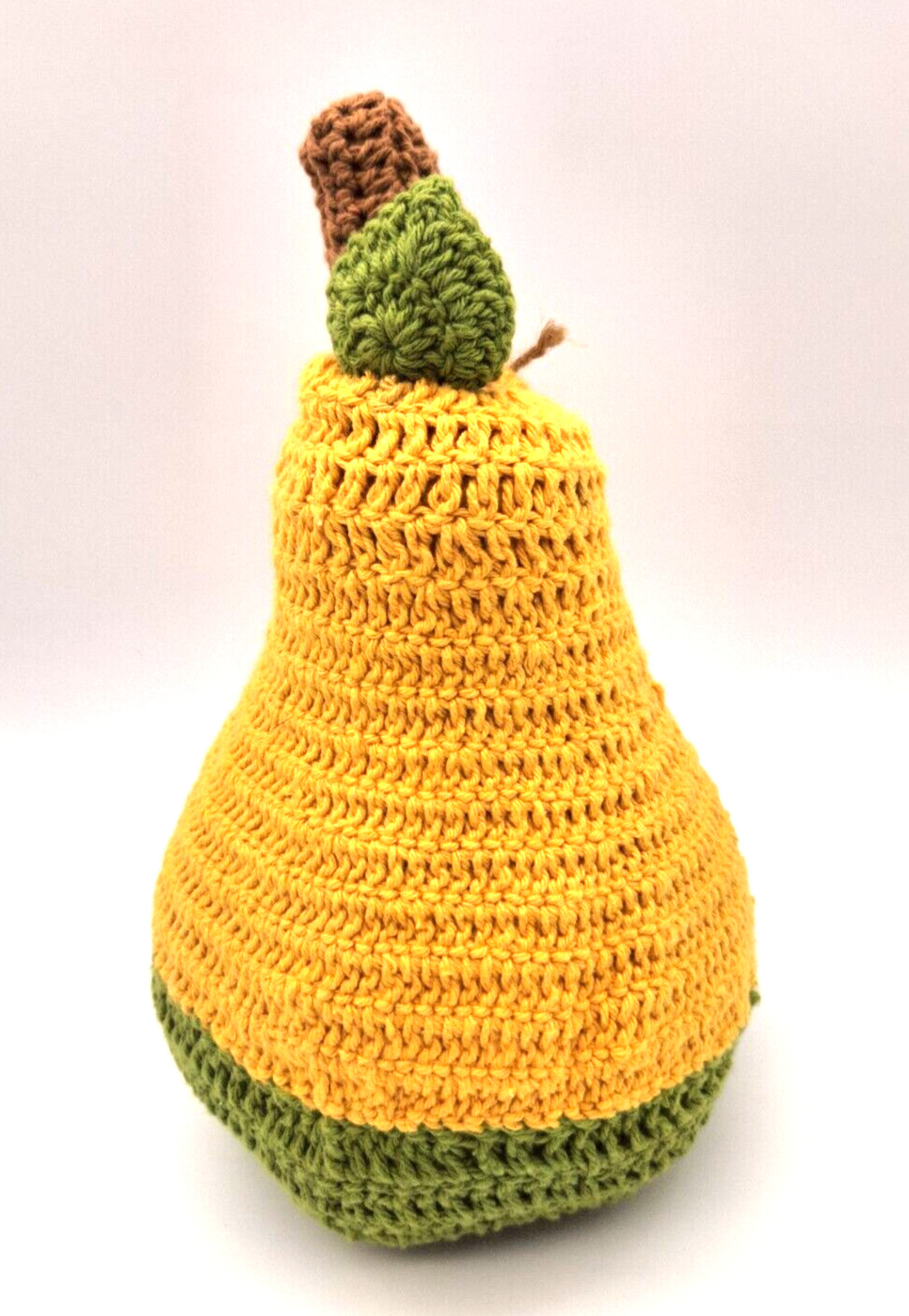 Mud Pie Large Crochet Knit Gourd Plush Stuffed Decor NWT 10″