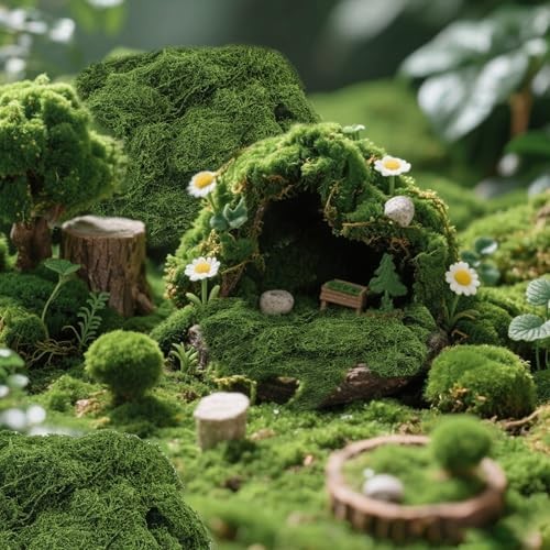 12OZ Artificial Fake Moss for Crafts Plants Indoor with Non 12oz Dark Green