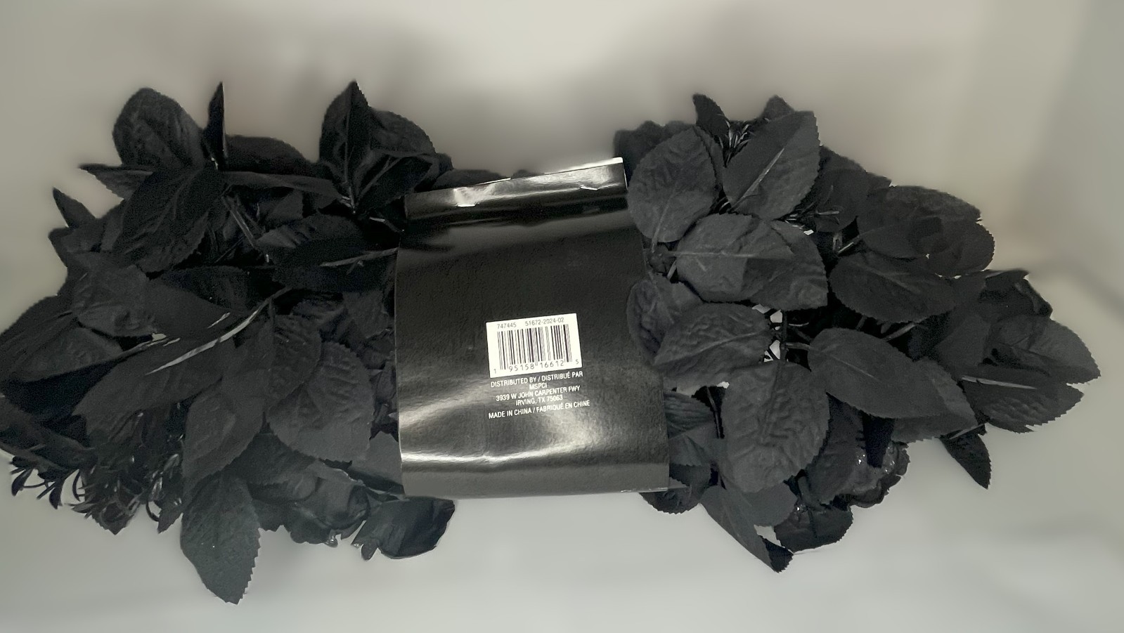 Ashland Halloween Chain Garland Glitter Black rose 6ft (OI)