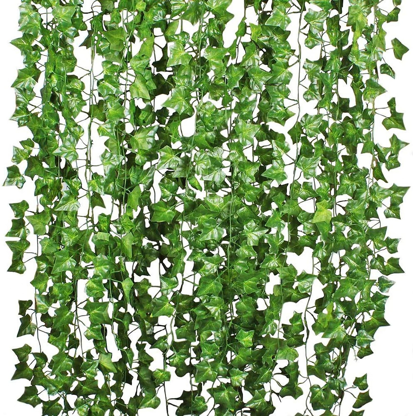 DearHouse 84 Feet 12 Strands Artificial Ivy Leaf Plants Vine 84 Feet, Green