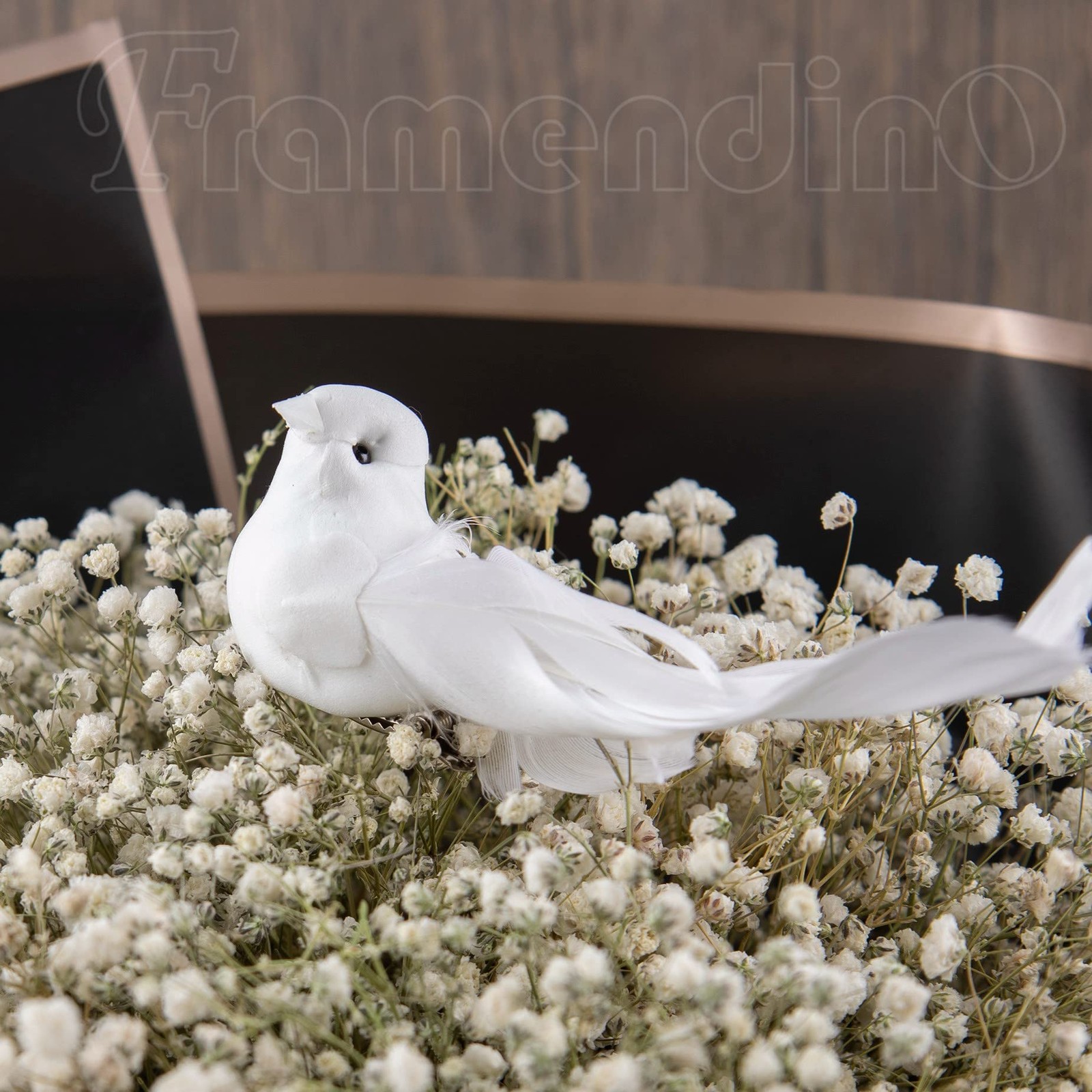 2 PCS Artificial Simulation Foam Feathered White Dove Bird Decor Ornament