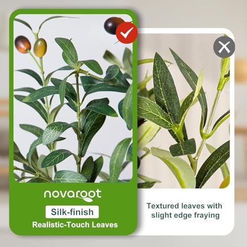 Olive Trees Artificial Indoor, 7FT Tall Faux Olive Tree with Light Kit Moss 7ft