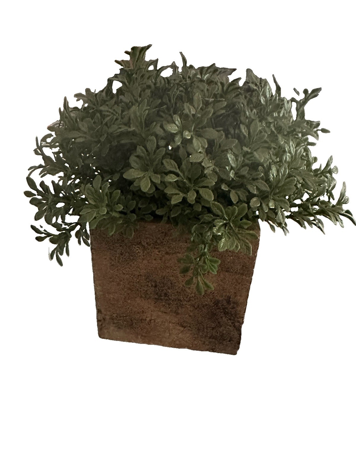 Faux Houseplant Tabletop Artificial Green Plant In Faux Ceramic Square – Decor