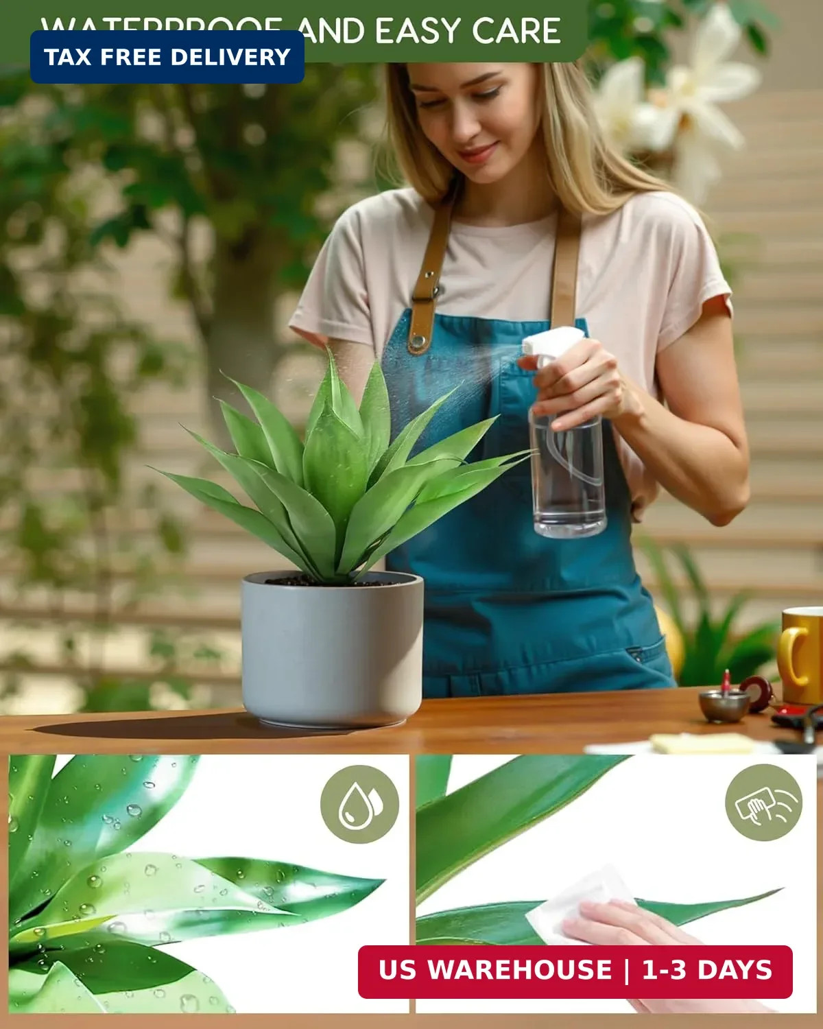 Velener Artificial Plant Outdoor Agave – Small Size UV Resistant Fake Agave Plan