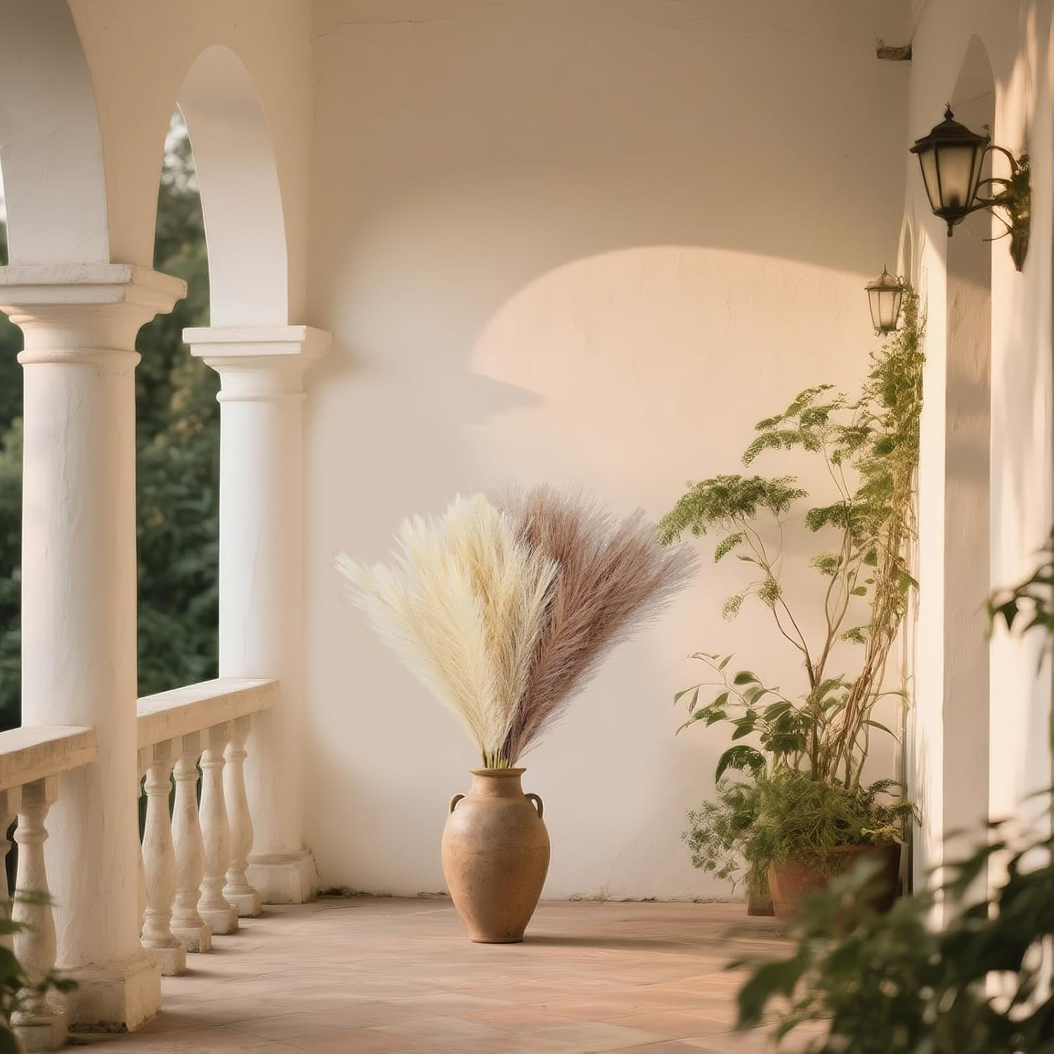 30Pcs Pampas Grass Decor,21″ Artificial Pompous Grass Bulk,Small Vase Filler Pom