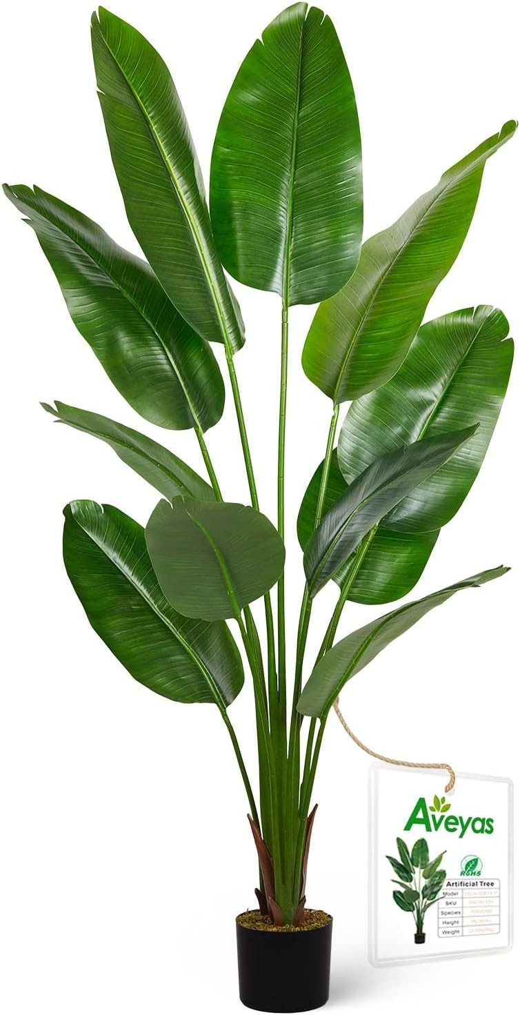 Lifelike 6ft Faux Bird of Paradise Tree with Decorative Pot – Indoor/Outdoor