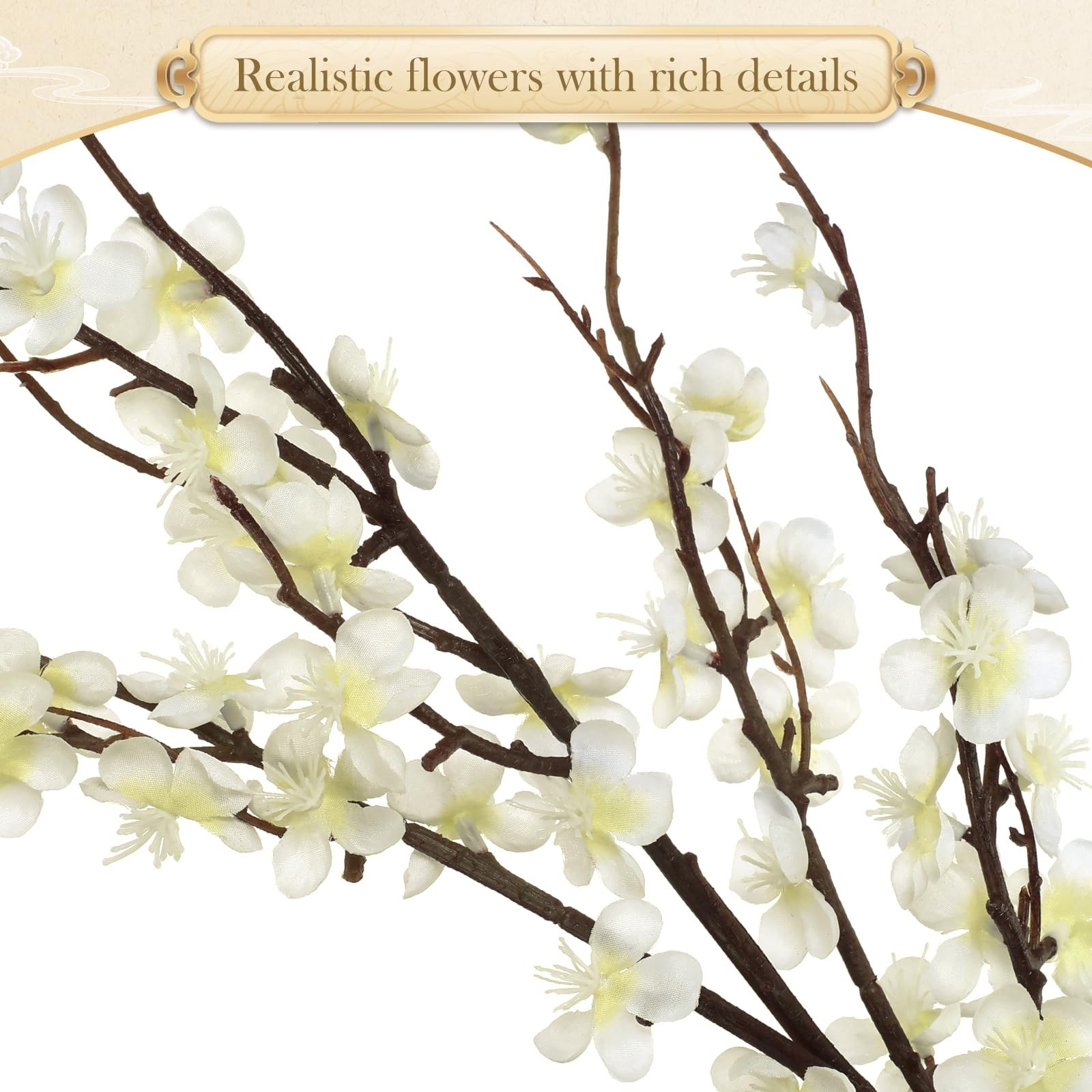 Yuxung 8 Pcs 37.4 Inch Artificial Cherry Blossom Faux Cherry Blossom Branches…