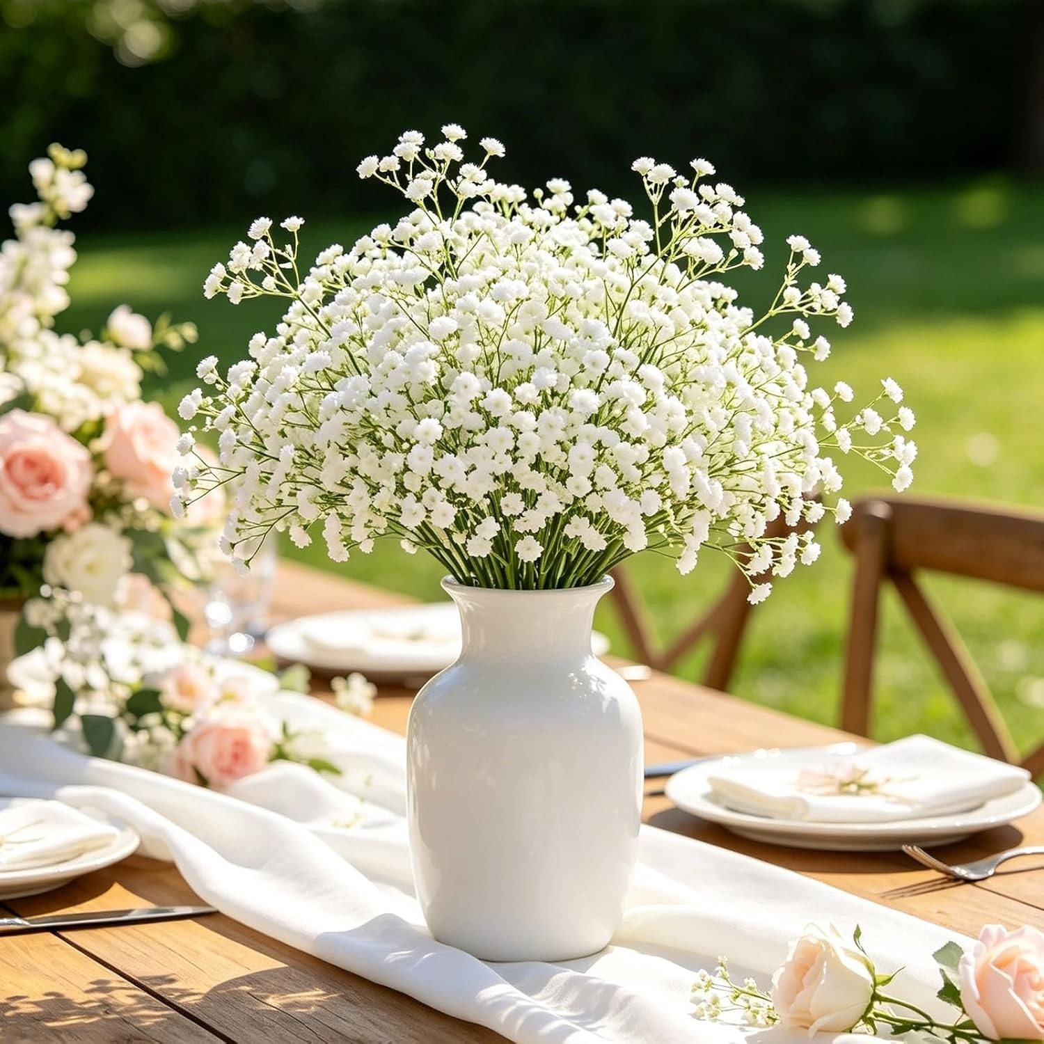 Bulk 6 Pcs Flexible Baby’s Breath Stems—Ideal for Wreaths, Weddings, and More!