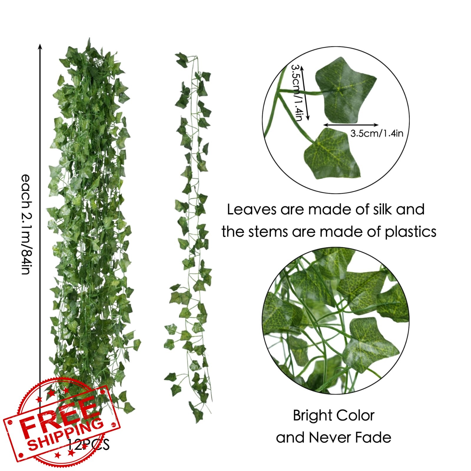 Freyalife 12pk Fake Ivy Vines 86ft
