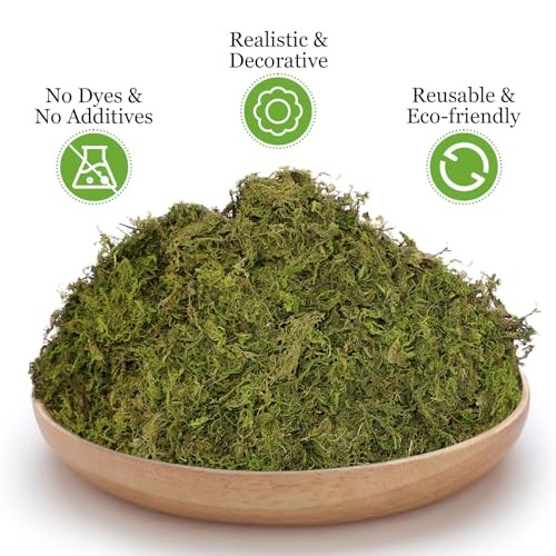 1.3LBS Artificial Fake Moss for Fake Plants Indoor- Premium Faux Craft 1.3lb