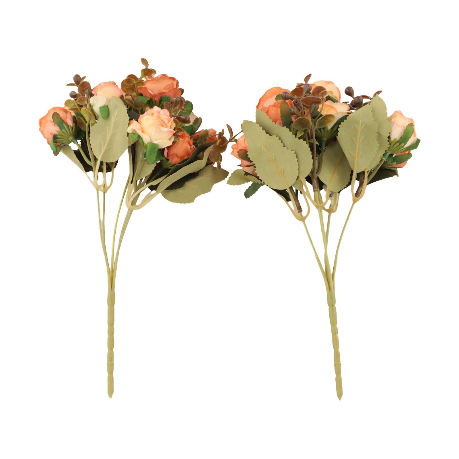 Set of 2 Artificial Roses in Vase for Elegant Home and Office Decoration