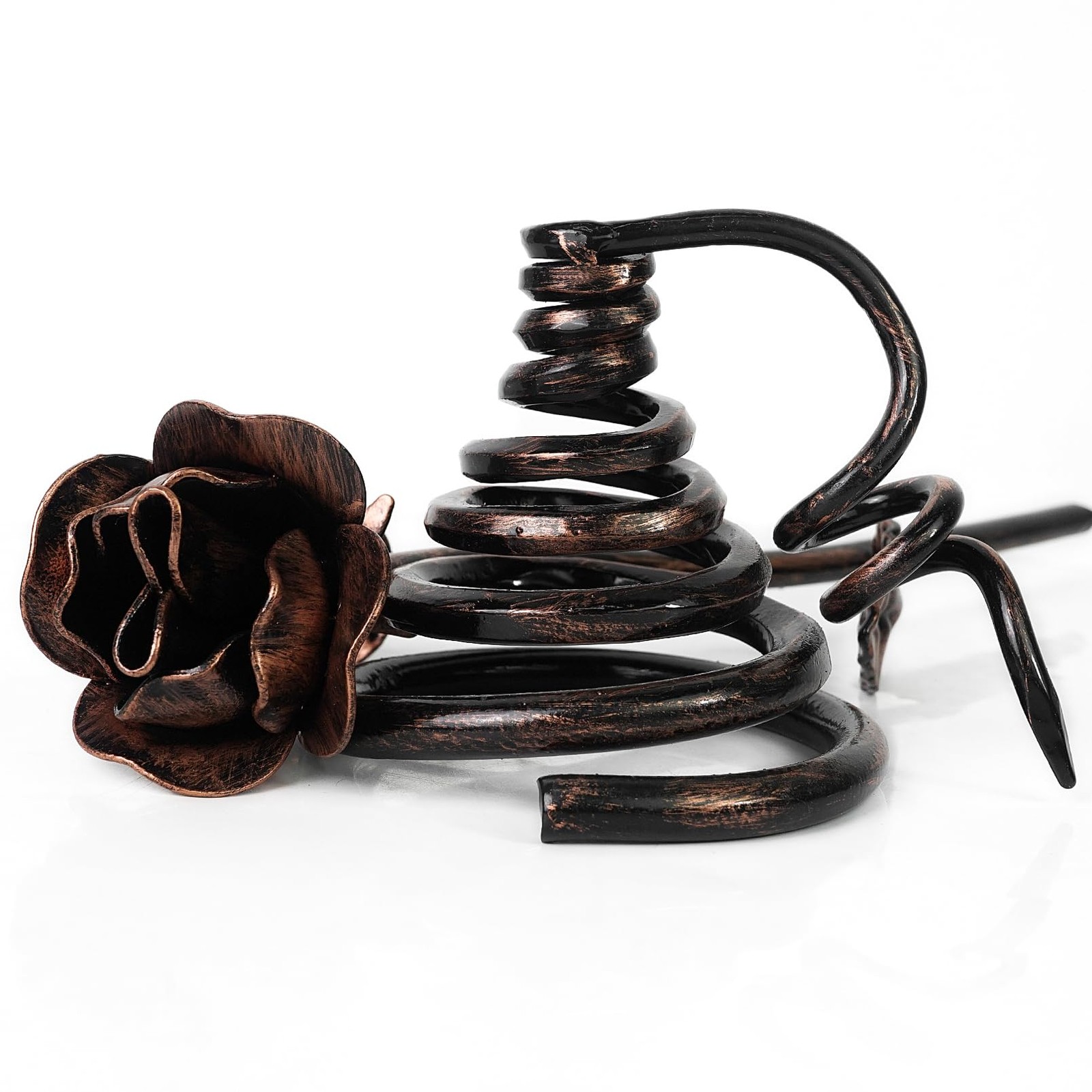 Metal Rose with Stand – Iron Forever Flower Sculpture Romantic Gifts for Anni…