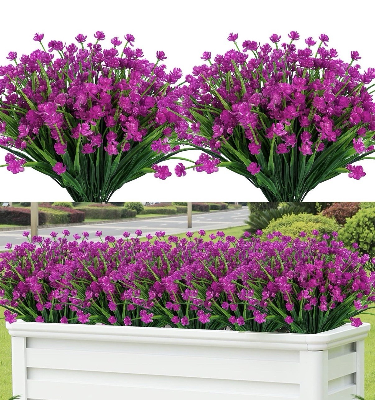 20 Pcs Fuchsia Artificial Flowers Picks for DIY Wreath Holiday Table Decor