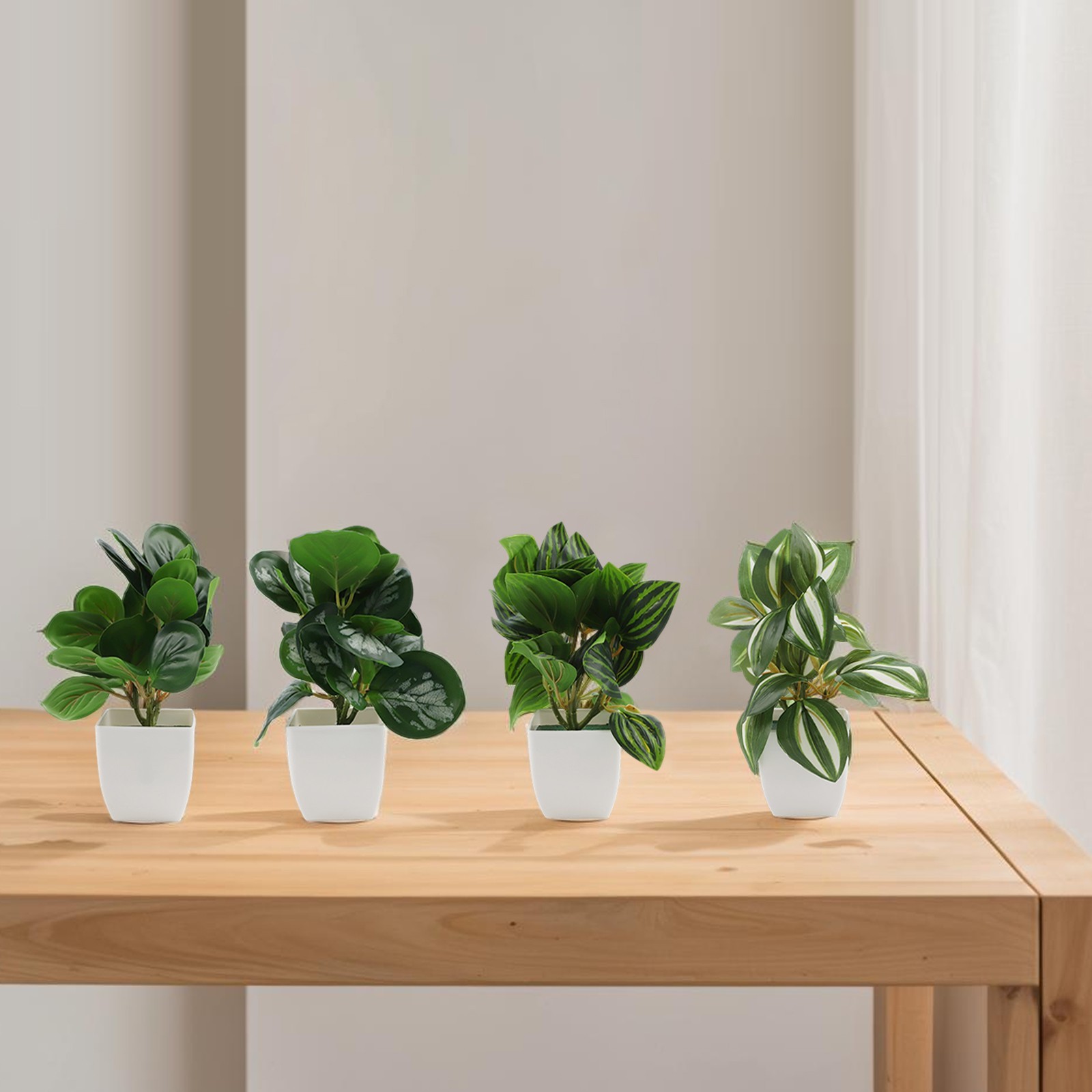 Artificial Potted Plants for Indoor Use Set of 4 for Living Room and Bedroom