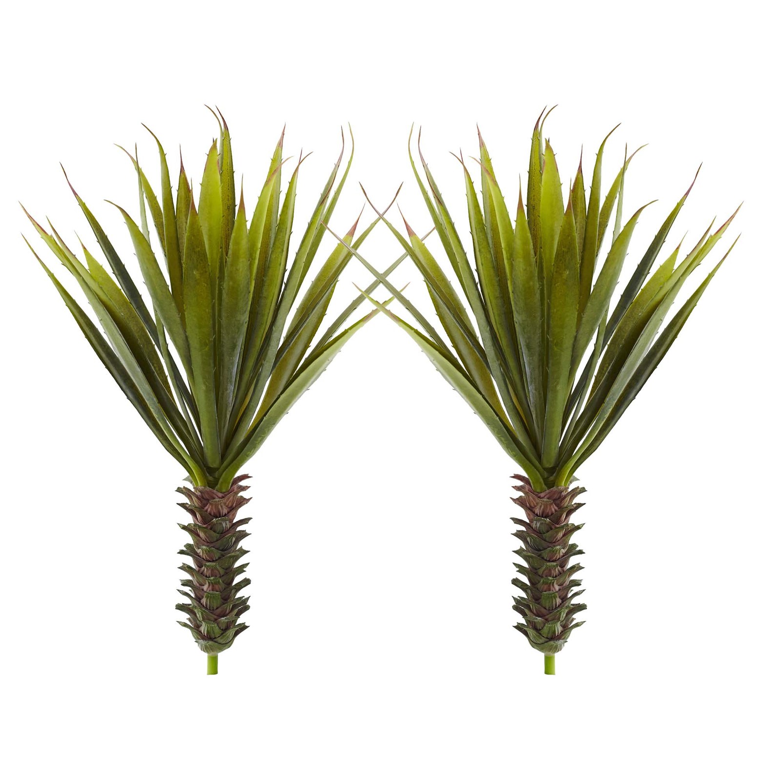 Nearly Natural 18″ Spiky Stand-Alone Agave Succulent Plant in Green (Set of 2)