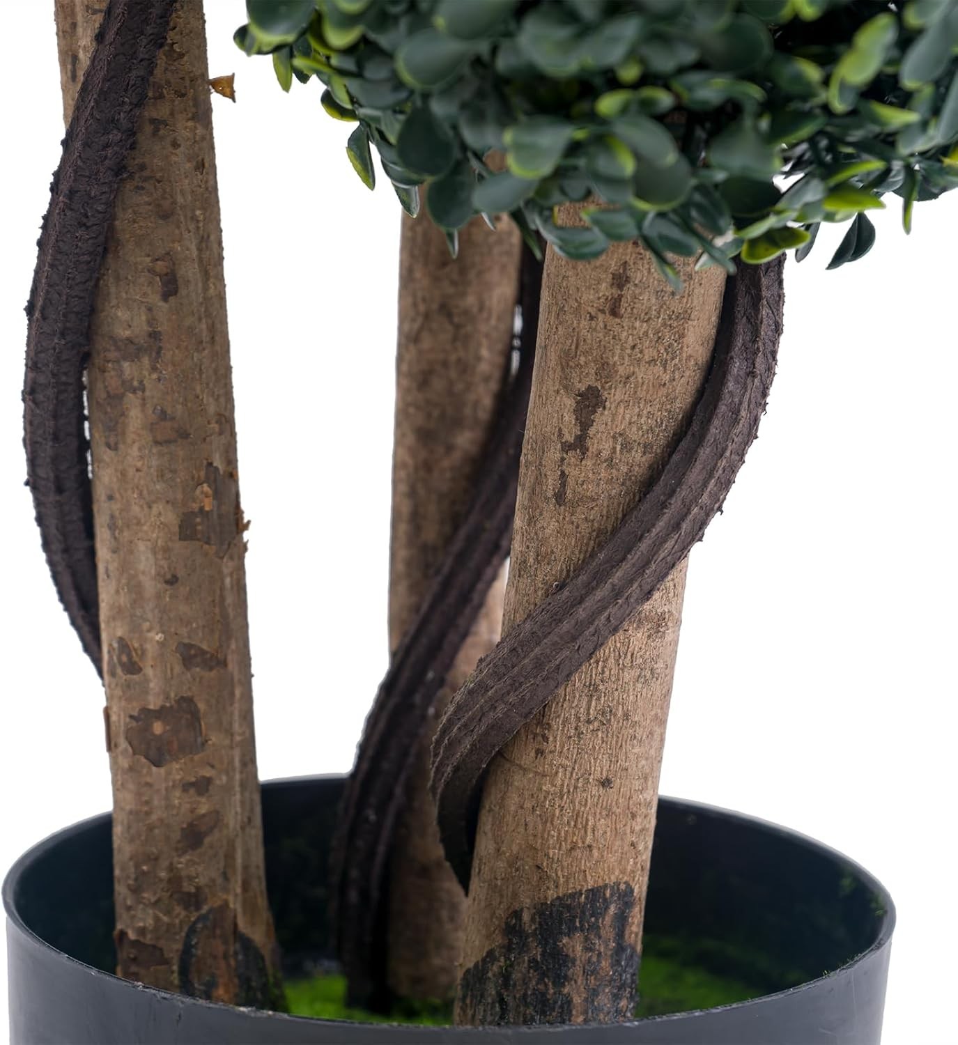 Artificial Topiary Trees Outdoor 45 Inch Fake Topiary Boxwood Triple Ball Tree