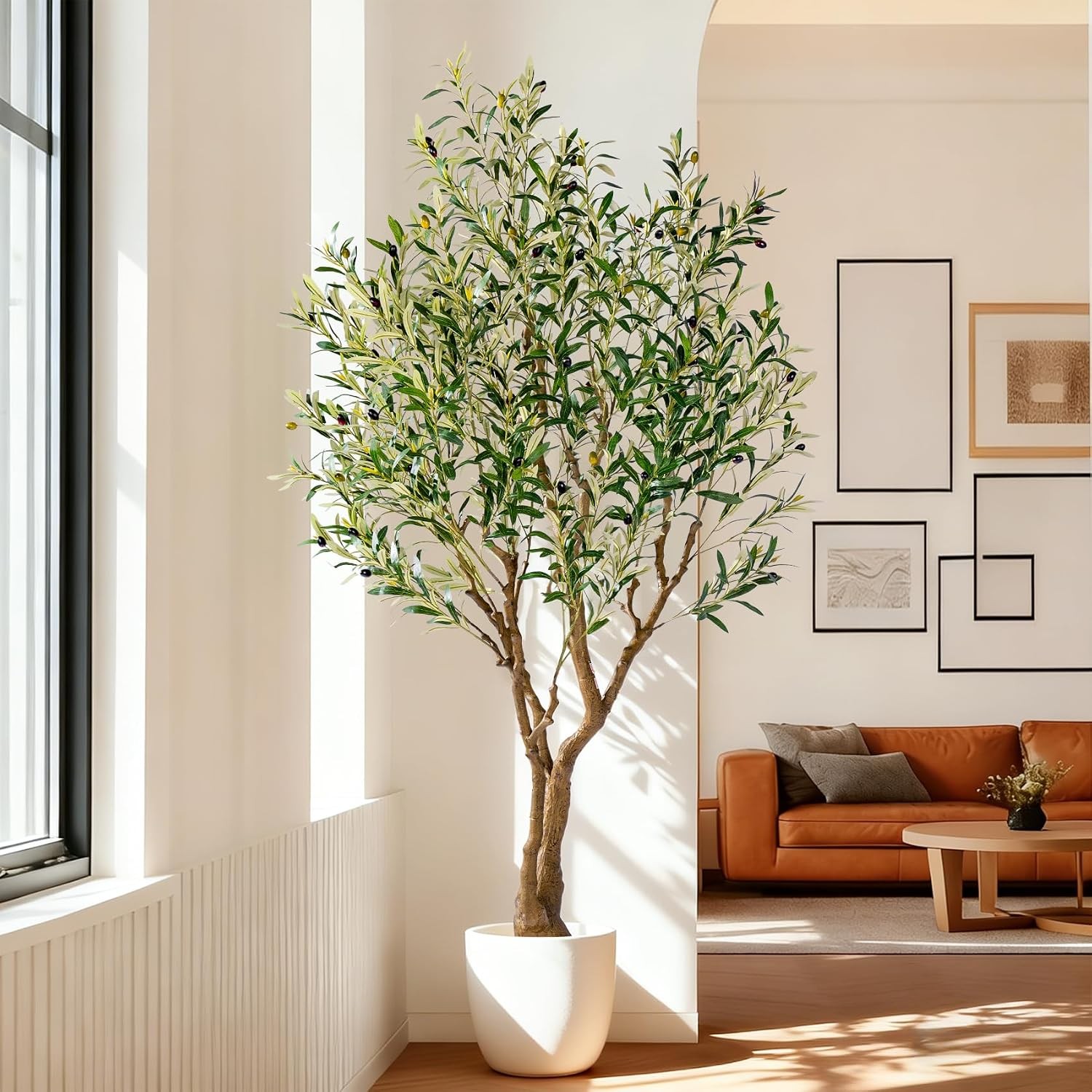 6ft Faux Olive Tree with Pot & Moss Artificial Olive Plant Fake Olive Tree