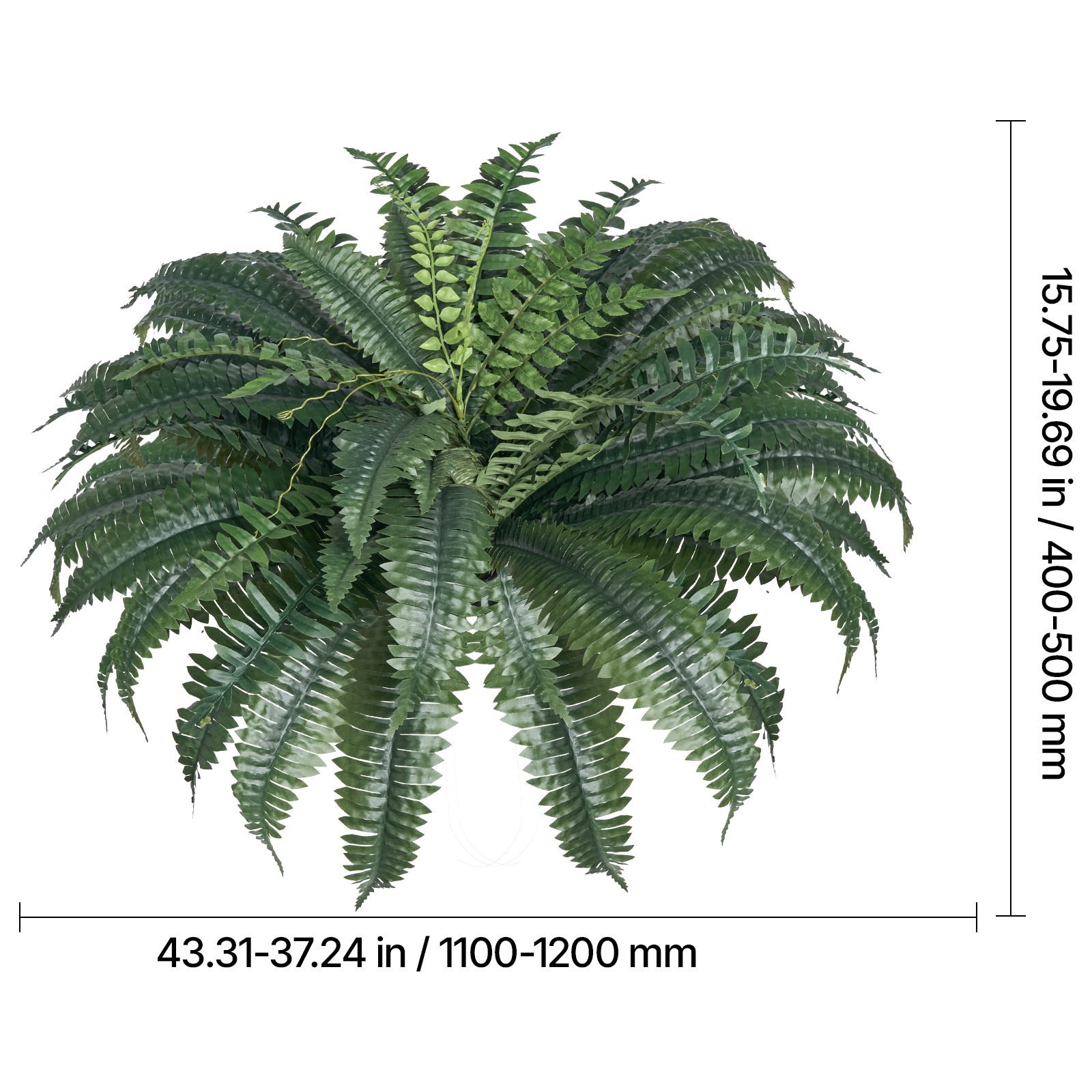 Uimoso Pack of 2 48″ Artificial Boston Fern Plant Bush Plant Home Decor