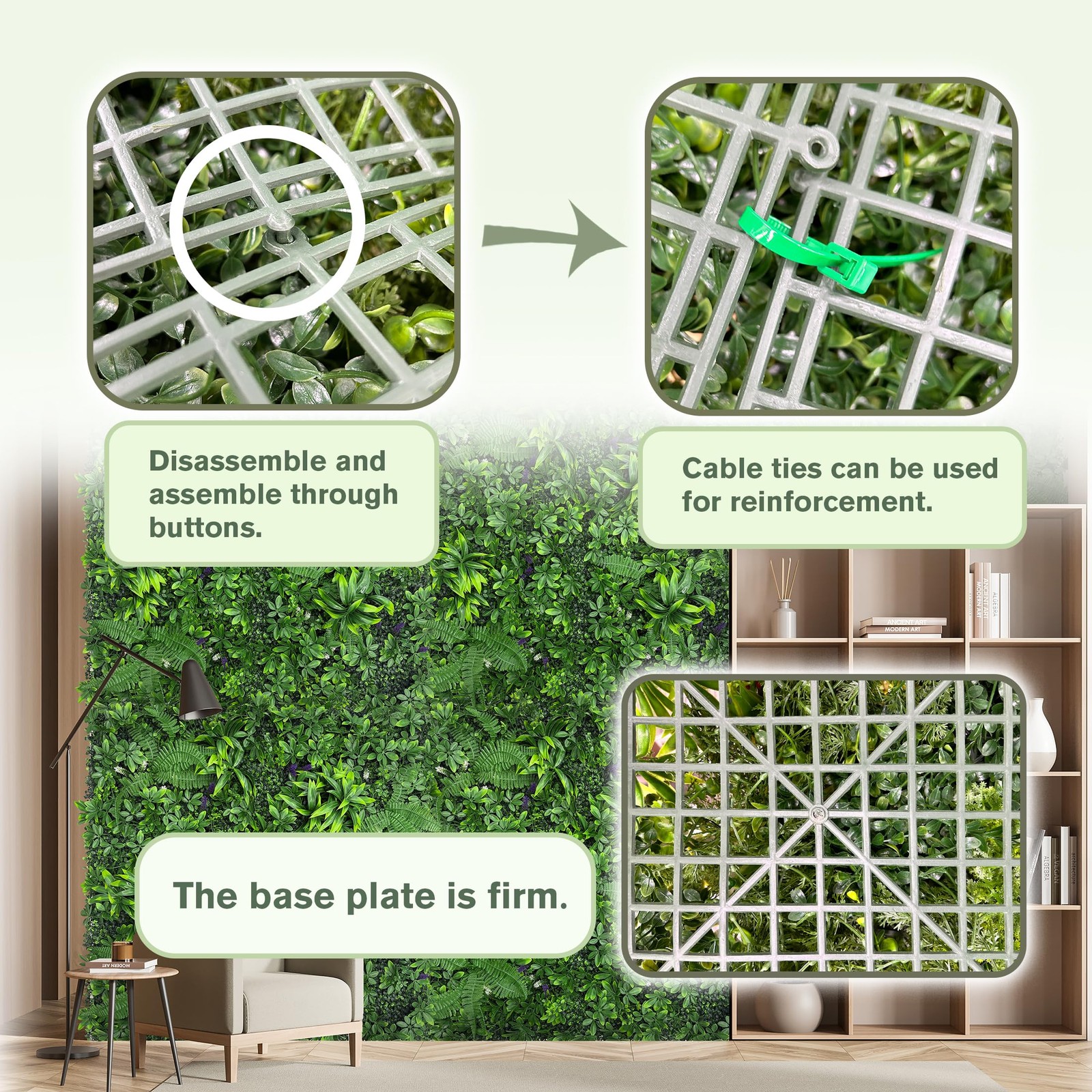 DOPGIB Artificial Boxwood Grass Wall Roll: 40″x120″(33.5 SQFT) UV Protected