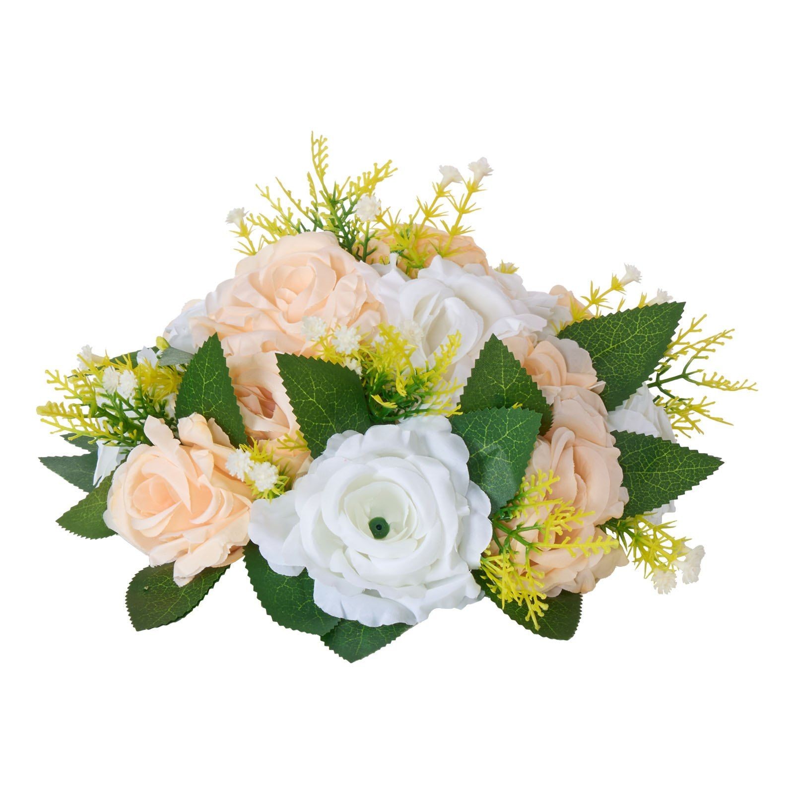 10pc 9.5in Artificial Flower Balls, Champagne White Silk Rose Table Centerpiece