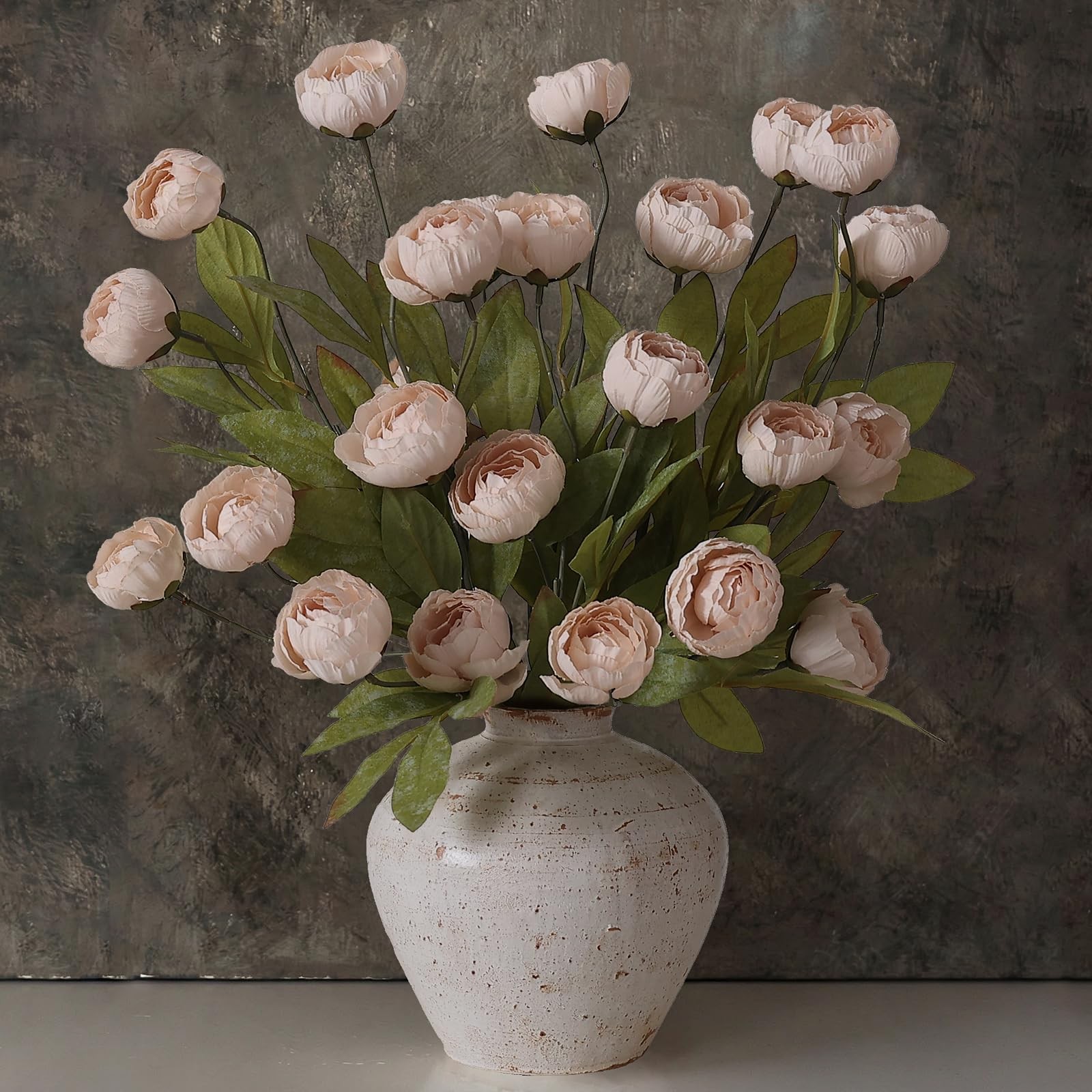 6 Pcs Faux Silk Peony Artificial Flowers for Vase -27″, Bulk Fake Peonies Bra…